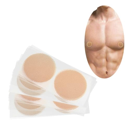 60 Stück Herren Unsichtbare Nippelpads Atmungsaktiv Hypoallergen Einweg Nackt Farbe Nippelabdeckung Unsichtbare Brustwarzenabdeckung für Läufer & Athleten (35mm)