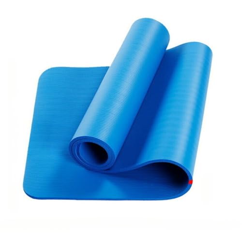 NBR Yoga Matte Fitnessmatte Sportmatte Bodenmatte Gymnastikmatte Pilates Fitness (Blau,1 cm)