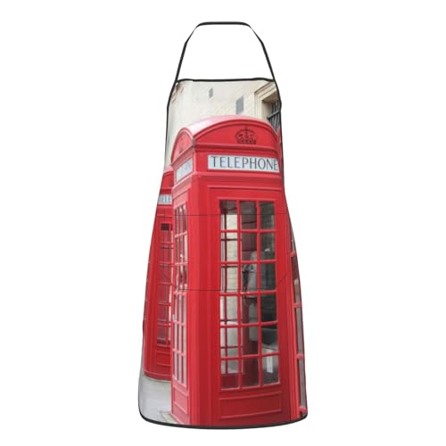 Amkong Zeitungskiosk-Küchenschürze, Kochschürze für Damen und Herren, mit Taschen, lustige Schürzen zum Kochen, Zeitungskiosk, One size