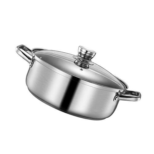 IMIKEYA Hot Pot Mit Zwei Geschmacksrichtungen Shabu-topfdeckel Aus Edelstahl 28 Cm Kochtopf Mit Einzelboden Für Den Heimgebrauch
