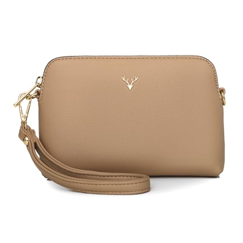 ZMDB Handtasche Damen Klein Umhängetasche Damen PU Leder Handytasche mit Handgelenkband & Verstellbar Abnehmbar Schultergurt, Schultertasche Damen Tasche Reißverschluss Crossbody Bag