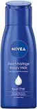 NIVEA Reichhaltige Body Milk Mini (75 ml), intensiv pflegende Körpercreme mit Mandelöl natürlichen Ursprungs, Lotion mit Tiefenpflege Serum und Vitamin E für 48h Feuchtigkeit