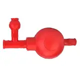 Labor-Gummi-Sauglampe Sicherer Druck Quantitativer Pipetten Füller mit 3 Ventile Rot Grün 13x6x6cm 1,7 Oz für Laboratorien (Rot)