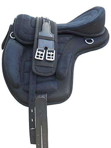 WILD RACE Freemax Sattel Baumloser Sattel/Treeless Saddle Freemax Saddle (16.5", (Black)