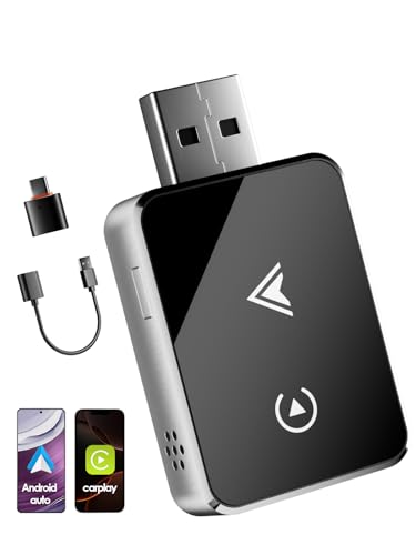 Wireless Adapter 2-in-1 für CarPlay/Android Auto, PARPAT Umwandlung von Kabelgebunden zu Kabellos mit USB/Type-C, Stabile Verbindung und Keine Verzögerung, Kompatibel mit iPhone/Android (CARPLAY01)