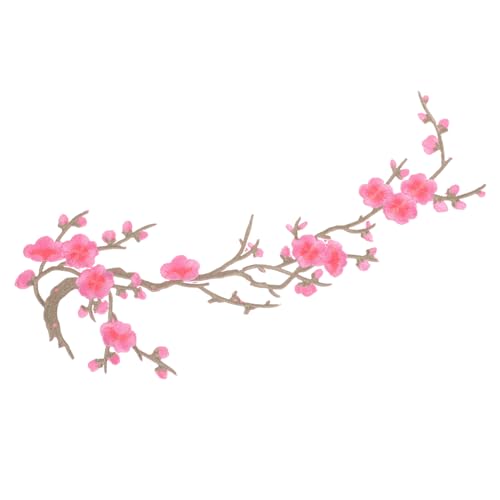 Garneck Pink Kirschblüten Applikation Patch – Aufnäher Mit Blumenranke Zum Aufbügeln Für Erwachsene – Ideal Für Kreative Nähprojekte Und Individuelle Designs