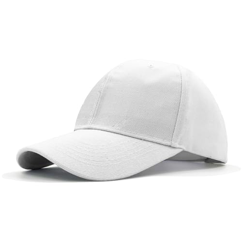 AHLPO Baseball Cap Herren Damen - Einstellbare Basecap, Unisex Schildmütze für Freizeit Outdoor Sport Tennis Golf Reisen, Baseballkappe Sonnenschutz Cap Herren Damen (Weiß)