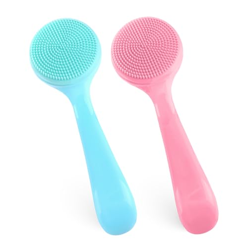 2er-Pack Manuelle Gesichtsreinigungsbürste Silikon Mit Griff Peeling Reinigungsbürste GesichtsbüRste Face Scrubber Für Porenreinigen Gesicht Reinigung Für Alle Hauttypen