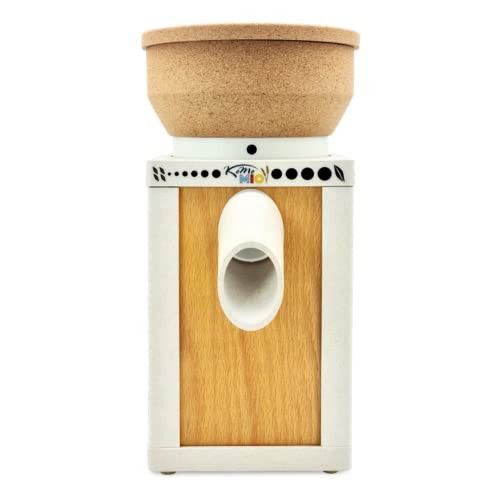 KoMo KoMoMio ECO Getreidemühle elektrisch - Holz, Arboblend® mit Korktrichter - 250W Motorleistung - langlebiges Edelkorund Keramik Mahlwerk - Auch als Gewürzmühle, Salz und Pfeffermühle verwendbar