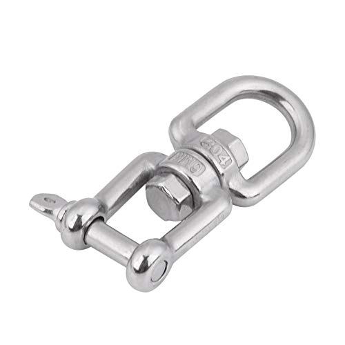 KIMISS Edelstahl Jaw Swivel Snap, Schnappschäkel Schwerlast 304 Edelstahl Swivel Ring Snap Rollen Schäkel Gerät(6mm)