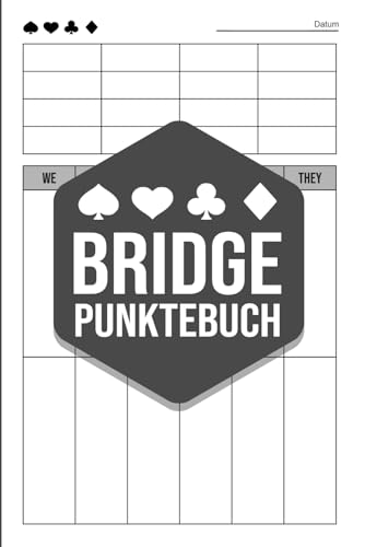 Bridge Punktebuch – We/They Version: Klassisches Punkteblatt für 106 Partien, minimalistisches Design in Schwarz