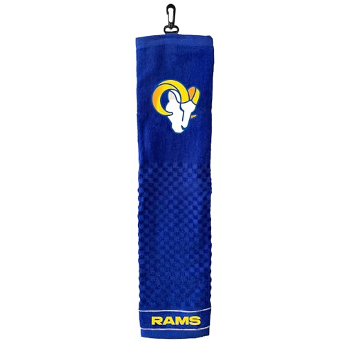 Team Golf NFL Los Angeles Rams Golf-Handtuch, Bestickt, kariert, Scrubber Design, gesticktes Logo, St. Louis Rams