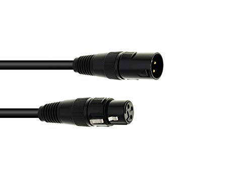 EUROLITE DMX Kabel XLR 3pol 1m schwarz | Hochwertiges DMX-Kabel