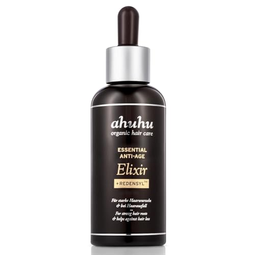 ahuhu ESSENTIAL ANTI-AGE Elixir Mit Koffein & Redensyl (100ml) - Hochkonzentrierte Kopfhautpflege Stimuliert Das Haarwachstum, Sorgt Für Dichteres Haar & Mehr Volumen, Vegan