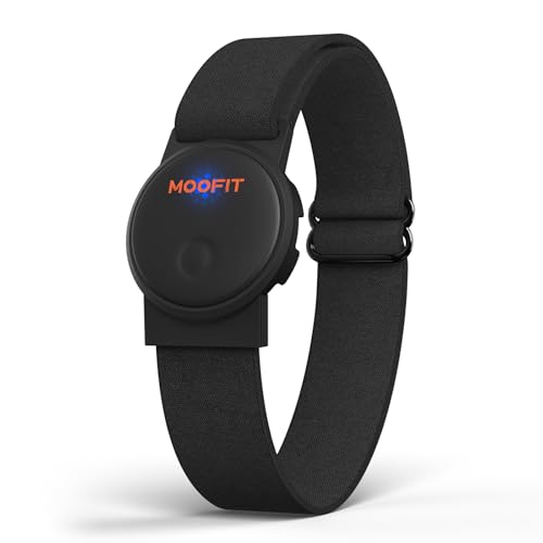 moofit HW401 Herzfrequenzmesser, Pulsmesser mit Armgurt IP67 wasserdichte,Unterstützung Bluetooth/ANT+, Wiederaufladbares Heart Rate Monitor Armband Funktioniert mit Wahoo, Strava, Elite HRV