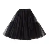 Mädchen Kleider Set Elegante Schöne Freizeit Langer Mädchenrock für kleine Kinder, gestufte Rüschen-Maxiröcke für Mädchen, weicher, Flauschiger Rock, Mädchen Kleider Hochzeit (Black, 3-4 Years)