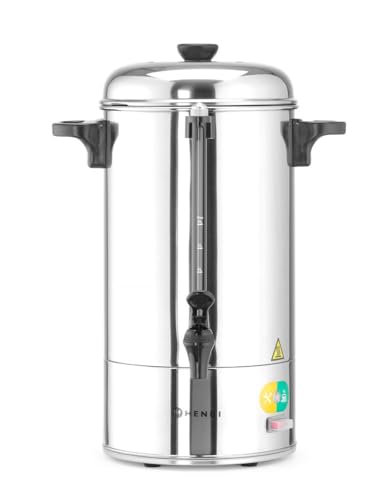 HENDI Kaffee-Perkolator, Einwandig, eingebauter Filterwanne, non drip Hahn, für grob gemahlen Kaffee, kein Papierfilter notwendig, 6L, 230V, 1500W, 340x227x(H)468mm, Edelstahl 18/0