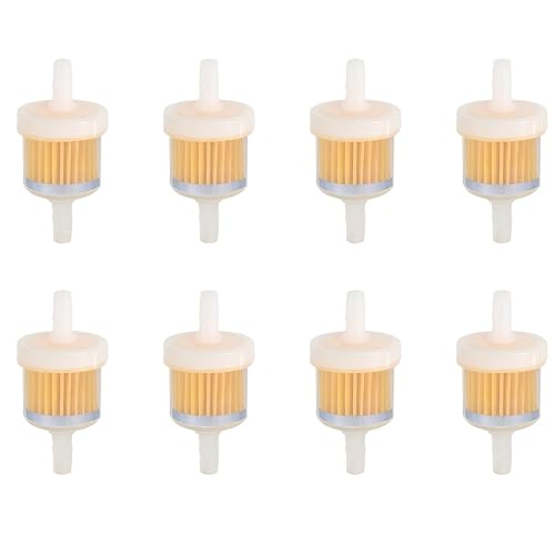 Benzinfilter 6mm, Benzinfilter 8mm, Satz Mit 8 Universal-Kraftstofffiltern 6mm/8mm, Benzinfilter für Rasenmäher, Mopeds, Motorräder, Motorroller, Benzinfilter Kraftstofffilter Diesel