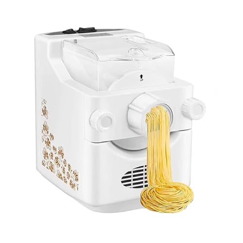 Elektrische Nudelmaschine Vollautomatisch, Nudelmaschinen Spaghettimaschine Pasta Maker Teigknetmaschine mit 9 Nudelformen für glutenfreie Pasta - Weiß