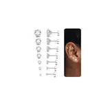 LOLIAS 7 Paar 20G Hypoallergene Ohrstecker für Damen Herren - Flatback Edelstahl Zirkonia Ohrringe - Piercing Ohrknorpel