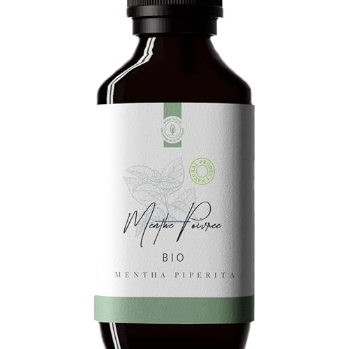 50ml Bio Pfefferminzöl (Mentha Piperita) - 100% Rein, Natürlich und Biologisch - Ätherisches Minzöl zum Verzehr - Frisch, Belebend & Klar - Organic Peppermint Oil