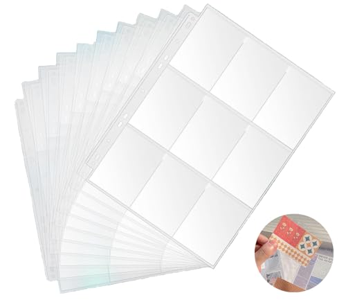 DERAYEE Sammelkarten Hüllen,720 Taschen A4 Sammelhüllen,Doppelseitiges Karten Hüllen Pokemon Sammelalbum,Sammelkartenzubehör für Eine Vielzahl von Ringbüchern,aller Arten von Karten (40 Seiten)