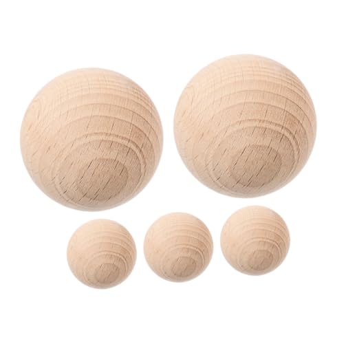 BRIGHTFUFU Krocket-Set für den Außenbereich 5 Stück Ersatzbälle aus Holz für Spiele im Garten Bastelprojekte