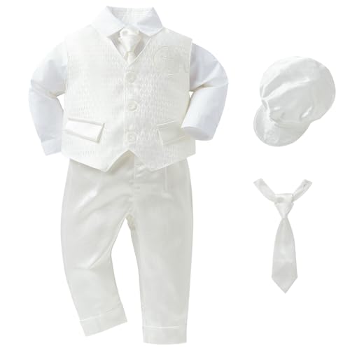 Booulfi taufkleidung junge weißes baby clothes 0-3 months baby sachen für neugeborene 5er-Set baby kleidung anzug kinder jungen