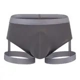 Sissy Pouch Höschen für Männer - Crossdresser Unterwäsche Rock G-String Thongs Slip mit Strumpfband Unterhose Sexy String Tanga Brief für Mann Herren Dessous Reizwäsche Low-Rise Party Nachtclubs