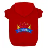 Izefia Kapuzenpullis für Hunde Kapuzenpullis für Kleine Hunde Kleidung Happy Birthday Geschenk Fleece Pullover Winter Sweatshirt Warme Baumwolle Hund Kapuzenpullis für Kleine Hund Mittlere Hund Katze