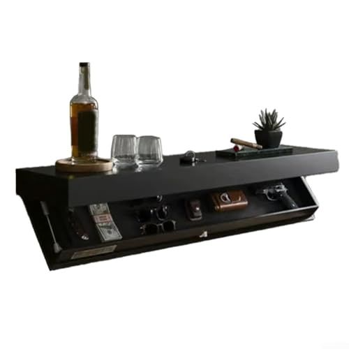 Regal mit Geheimfach, Wandmontage, verstecktes Aufbewahrungsregal, moderne Heimdekoration für Wohnzimmer, Arbeitszimmer, Schlafzimmer, Büro (schwarz)