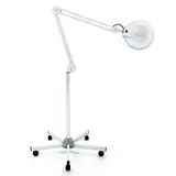 Kosmetische Lupenlampe LED Lupenleuchte auf Rollstativ Kosmetik Arbeitsleuchte Kosmetiklampe Kosmetikleuchte Weiß 22W (5X)