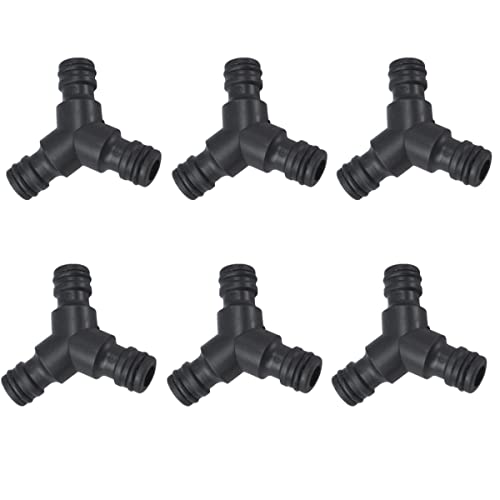 ERKOON 6 Stück Schlauch Kupplung Satz, 1/2 Zoll Doppelstecker Gartenschlauch Verbindungen Extender & Y-Stück Abzweig-Verbinder Verlängerung Kupplung Verbindungsteil (Y-Stück)