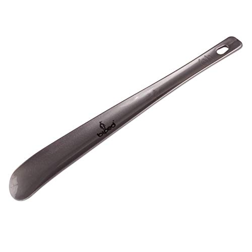 Die Schuhanzieher Schuhlöffel aus Kunststoff 35 cm mit Lochung zum Aufhängen z1555 (metallic-anthrazit)