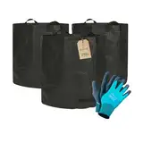 DIVID® Gartensäcke mit Trageschlaufen Schwarz |Gartensack 3x 272L Set Laubsack Gartenabfallsack - Selbststehend 4 Griffe Stabil Robust & Faltbar - Rasenschnitt für Gartenabfälle Grünschnitt Laubabfall