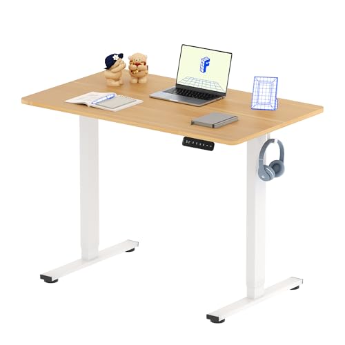 FLEXISPOT Kinderschreibtisch, Elektrischer Höhenverstellbarer Schreibtisch 100 x 60 cm,für Kinder ab 12 Jahren & Jugendliche,Ergonomischer Tischplatte, Ahorn