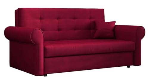 Mirjan24 Schlafsofa Viva Silver III mit Bettkasten, Bettsofa mit abgerundete Armlehnen, 3 Sitzer Polstersofa mit Schlaffunktion, Sofagarnitur inkl. Kissen, Sofa, Wohnlandschaft (Kronos 02)