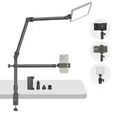 SMALLRIG Kamera Tischstativ Live Desktop Kamerahalterung, Overhead-Kamera Tischmontageständer mit flexiblem abnehmbarem Arm mit 360°-Kugelkopf, Tisch-C-Klemme für Fotografie, Videografie, Live-4456