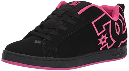 DC Shoes Damen Court Graffik Casual Low Top Shoe Skate-Schuh, Schwarz Pink 1, 40 EU