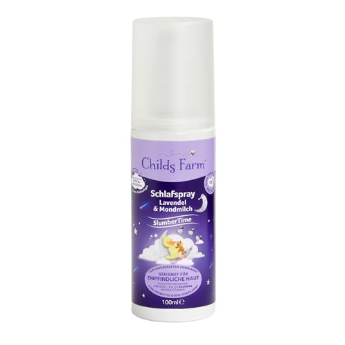 Childs Farm SlumberTime Schlafspray Lavendel und Mondmilch 100 ml | Schlafförderndes Duftspray für die Bettwäsche |Entspannend und beruhigend für Kinder ab 6 Monaten und älter.