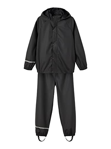 NAME IT Unisex NKNDRY RAIN NOOS Regen Set, Black, 116