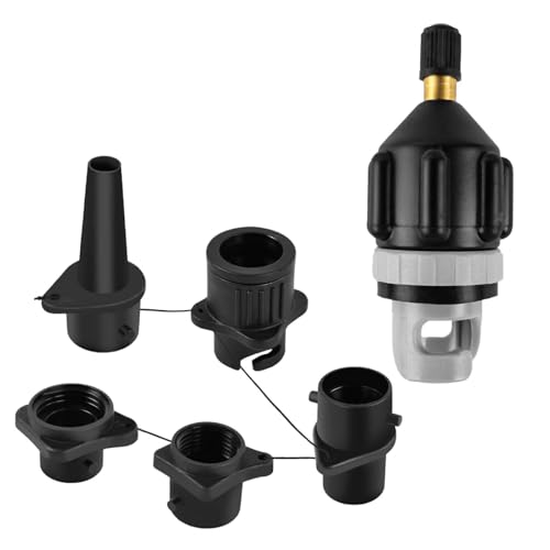JALEVID Boot Luftpumpe Ventil Adapter 5-tlg, Aufblasbares Boot SUP Pumpe Adapter für Schlauchboot, Luftpumpen Luftventil Adapter Ventiladapter für Schlauchbooten Stand Up Paddle Board