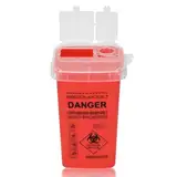 Tattoo Needles Box ATOMUS 1L Tattoo Plastic Sharp Container Tattoo Medical Disposal Biohazard Needle Waste Box Safe Lock Container Tattoo Supplies (1PC, Red)