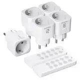 TESSAN Funksteckdosen mit Fernbedienung Set, 5 Steckdosen mit 2 Handsender, Reichweite 30,5M Ferngesteuerte Stecker für Innen Weihnachtsdeko, Haushaltsgeräte und Lampe, 2300W, Weiß