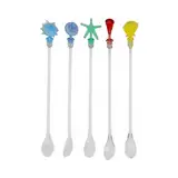 UEN 10 Stück Plastiklöffel,Cocktail Stirrer,Barlöffel,Eislöffel Plastik,Eislöffel lang,Lustige Formen,Bunter Acryl Cocktail Rührer,23CM,für Party Bar Café Restaurant(Zufällige Farben)