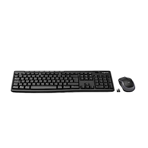 Logitech MK270 Kabelloses Set mit Tastatur und Maus für Windows, 2,4 GHz kabellos, Kompakte Maus, 8 Sondertasten, 2 Jahre Batterielaufzeit, Für PC, Laptop, Deutsches QWERTZ-Layout - Schwarz