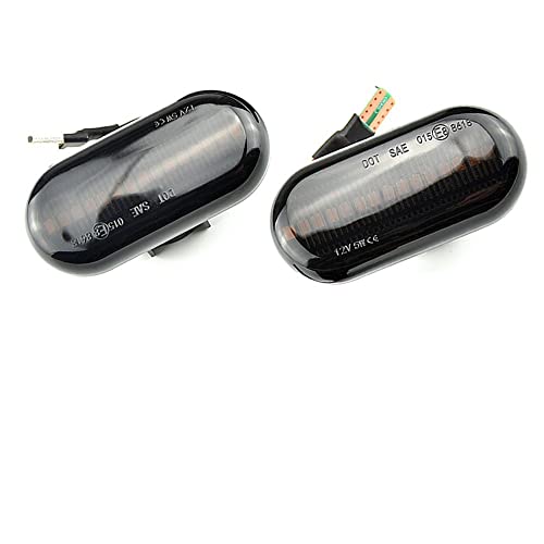 Teweakt Sequentieller Blinker Seitenmarkierungsleuchte for Dacia Duster Dokker Lodgy Renault Megane 1 Clio1 2 KANGOO ESPACE Smart(Smoked Black)