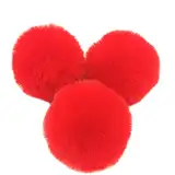 10 STK 8cm Pompons Kunstfell Kaninchenfell Fellbommel,Kunstpelz Pom Pom Ball Plüschbälle Bommeln für DIY Handwerk Mützen Anhänger Dekoration Damen Mädchen Taschenanhänger Schlüsselanhänger,Rot