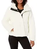 Calvin Klein Damen Jacket Faux Sherpa Mantel, Weiss/opulenter Garten, M