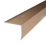 PROVISTON Treppenkante | 42 x 50 x 1000 mm | Treppenkantenprofil Treppenwinkel Winkelprofil Kombiwinkel Aluminium eloxiert Bronze Hell Gebohrt